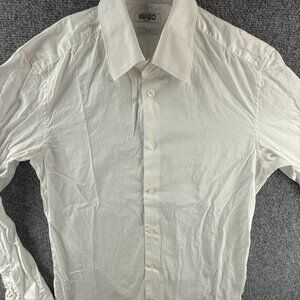 Kenzo Cotton French Cuff Size 15 Slim Romania White Solid Mens Button Up Woven